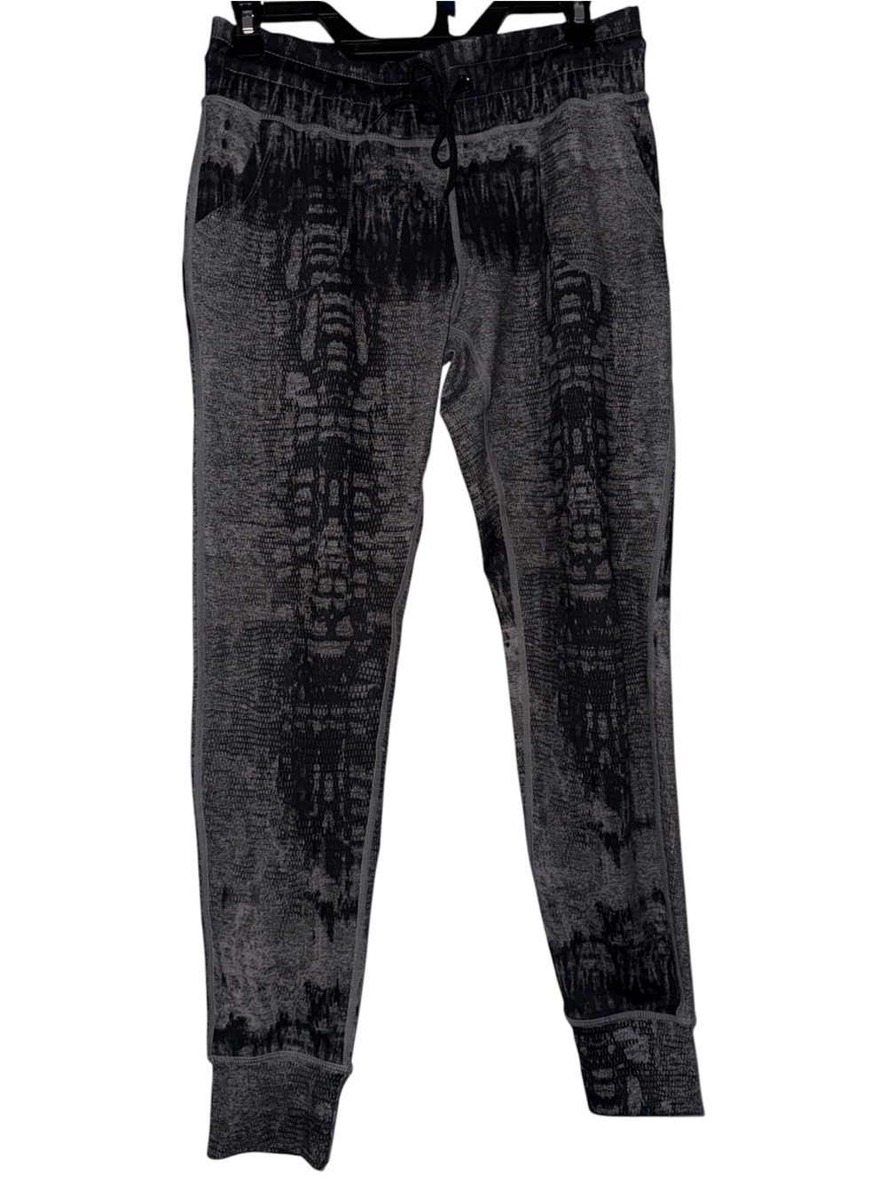 Women’s Black Gray Patterned Leggings Joggers